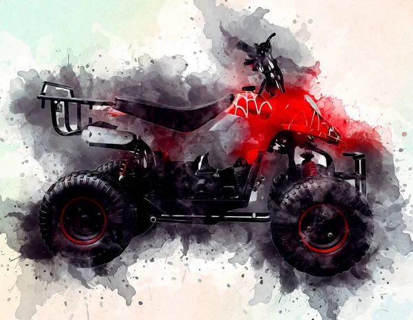 Atv Quad Bike All Terrain Vehicle Clipping Path Art Illustration — Stock Photo, Image