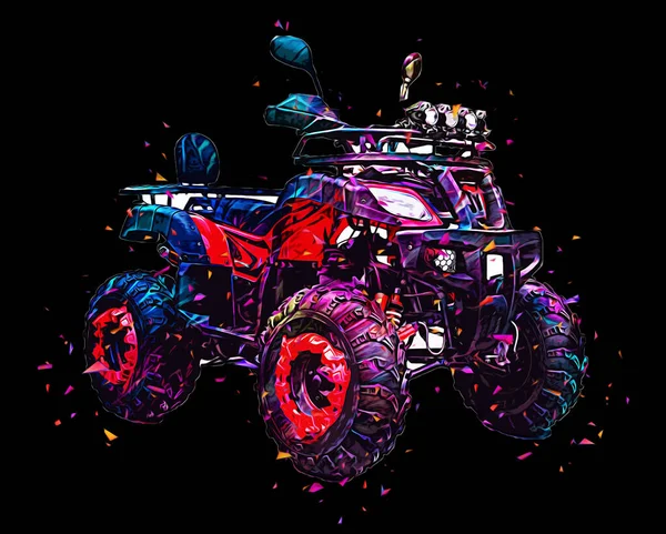 Atv Quad Fiets All Terrain Voertuig Met Clipping Pad Kunst — Stockfoto