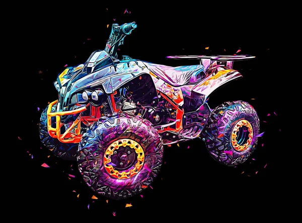 Atv Quad Bike All Terrain Vehicle Clipping Path Art Illustration — Stock Photo, Image