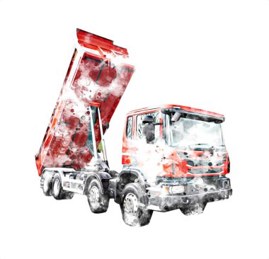 Sarı damperli kamyon çizimi eskiz çizimi antika antika