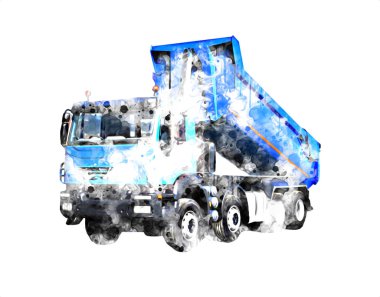 Sarı damperli kamyon çizimi eskiz çizimi antika antika