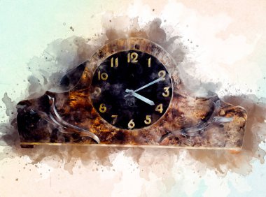 Eski antika klasik saatlerin eski kağıt arka plandaki tuşları.