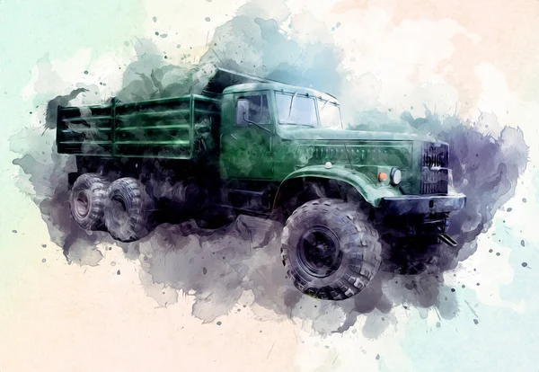 Sarı damperli kamyon çizimi eskiz çizimi antika antika