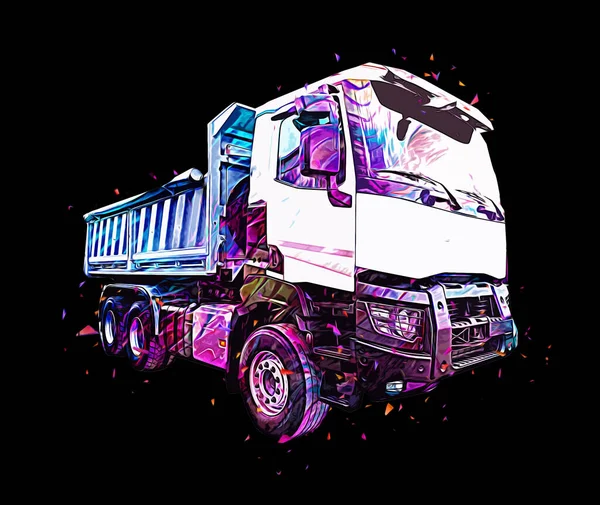 Sarı damperli kamyon çizimi eskiz çizimi antika antika