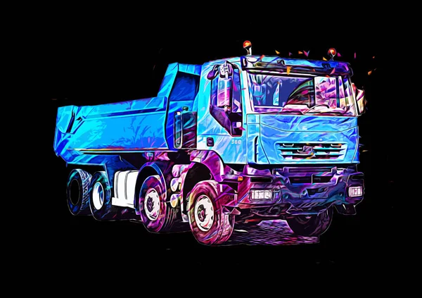 Sarı damperli kamyon çizimi eskiz çizimi antika antika