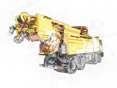 Büyük bir benzin deposu yol alıyor. Resim, antika, antika.