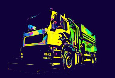 Büyük bir benzin deposu yol alıyor. Resim, antika, antika.