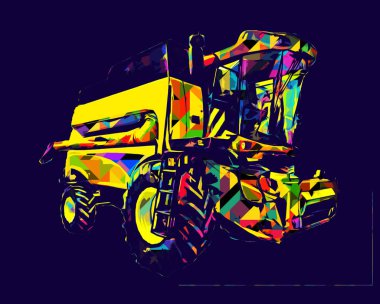 Modern tarımsal birleşim beyaz arka planda izole edilmiş eskiz eskizi antika