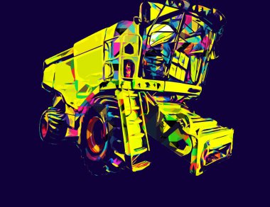 Modern tarımsal birleşim beyaz arka planda izole edilmiş eskiz eskizi antika