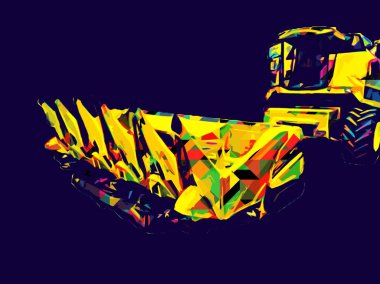 Modern tarımsal birleşim beyaz arka planda izole edilmiş eskiz eskizi antika