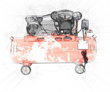 Güçlü hava kompresörü illüstrasyonuName