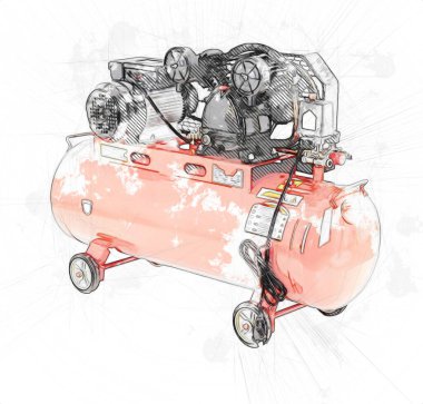 Güçlü hava kompresörü illüstrasyonuName