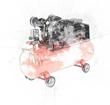 Güçlü hava kompresörü illüstrasyonuName