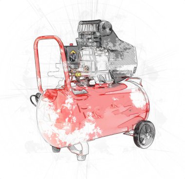 Güçlü hava kompresörü illüstrasyonuName