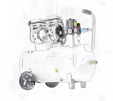 Güçlü hava kompresörü illüstrasyonuName