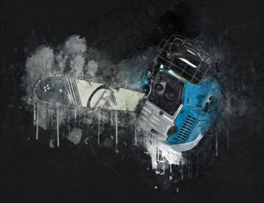 Zincirli testere çizimi, eskiz, antika, antika...