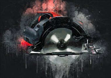 Dairesel testere çizim sanatı eskiz antika vintage