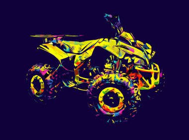 ATV Dörtlü Bisiklet, Her Arazi Aracı, kırpma yolu sanat çizimi klasik çizimi