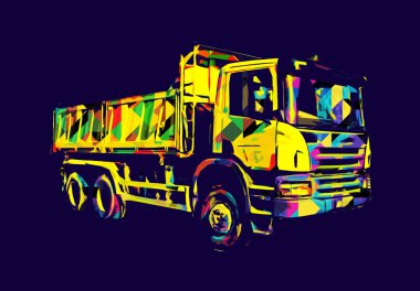 Sarı damperli kamyon çizimi eskiz çizimi antika antika