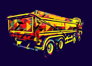 Sarı damperli kamyon çizimi eskiz çizimi antika antika