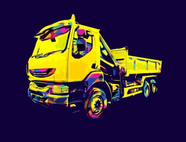 Sarı damperli kamyon çizimi eskiz çizimi antika antika