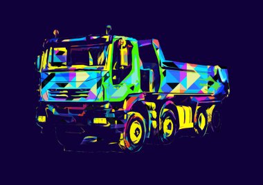 Sarı damperli kamyon çizimi eskiz çizimi antika antika