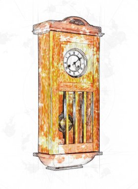 Eski antika klasik saatlerin eski kağıt arka plandaki tuşları.