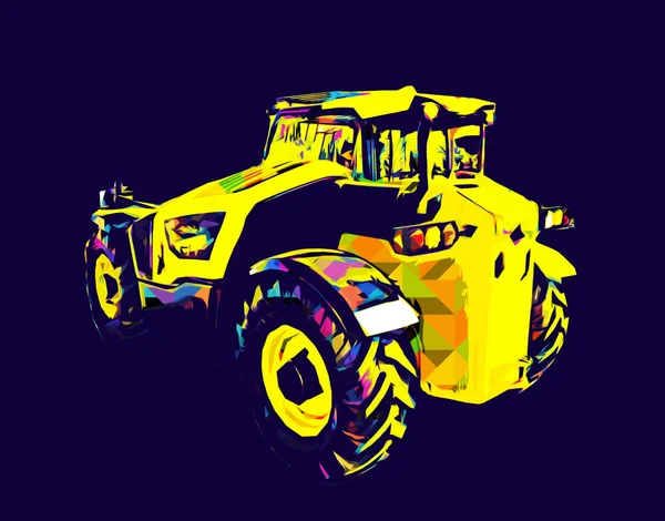 Loader Illustratie Kleur Kunst Vintage Tekening Retro Antiek — Stockfoto