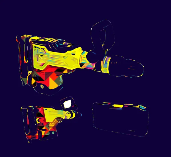 Тяжелый Желтый Черный Джек Молот Сверла Станок Ручной Инструмент Изолированный — стоковое фото
