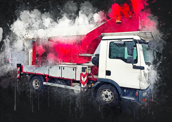Forklift Εργοτάξιο Ετοιμάζεται Αυξήσει Κατασκευαστικά Μέρη Εικονογράφος Σχέδιο Τέχνης — Φωτογραφία Αρχείου