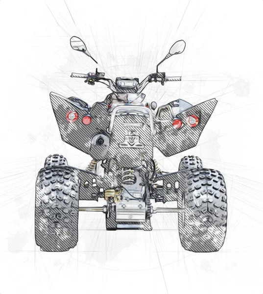 Atv Quad Bike All Terrain Vehicle Clipping Path Art Illustration — Stock Photo, Image