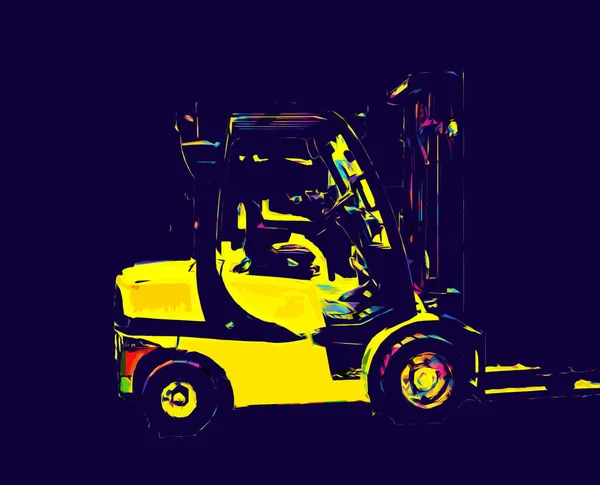 Forklift Truck White Isolated Background Art Illustration Drawing Sketch — Stock Photo, Image