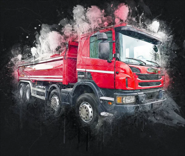 Sarı damperli kamyon çizimi eskiz çizimi antika antika