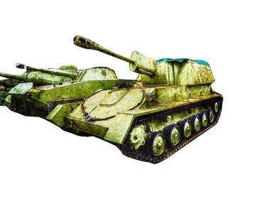 Vintage tank izole çizim sanat illüstrasyonu