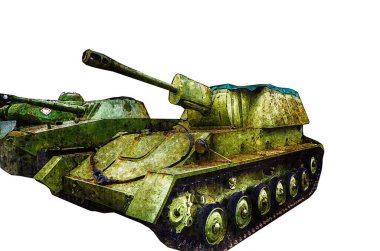Vintage tank izole çizim sanat illüstrasyonu
