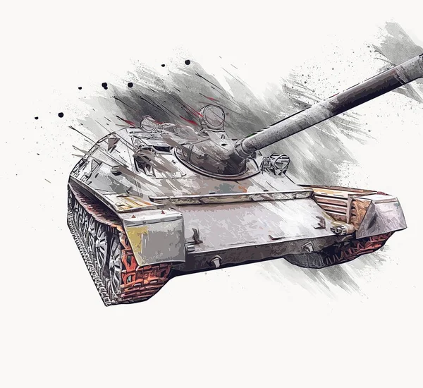 Vintage Tank Isolated Drawing Sketch Art Illustration — Stock Photo, Image