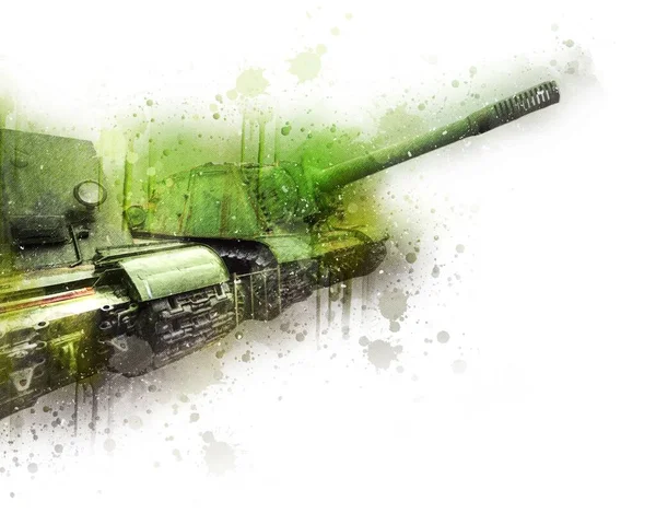 Vintage Tank Isolated Drawing Sketch Art Illustration — Stock Photo, Image