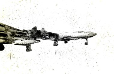 Amerikan savaş uçağı resim sanatı klasiği çiziyor.