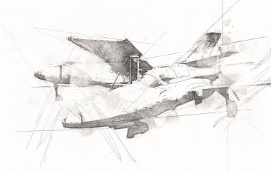 Amerikan savaş uçağı resim sanatı klasiği çiziyor.