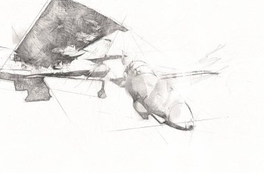 Amerikan savaş uçağı resim sanatı klasiği çiziyor.