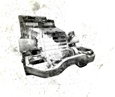 Askeri zırhlı araç savaş fotoğrafı Eski antika model mobil