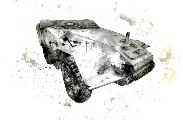 Військовий Броньований Автомобіль Війни Фото Старого Ретро Старовинного Мобільного — стокове фото