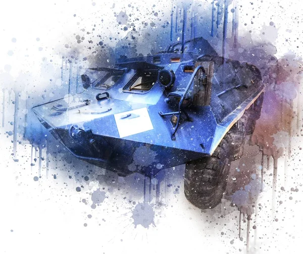 軍用装甲車戦争写真古いレトロヴィンテージモバイル — ストック写真
