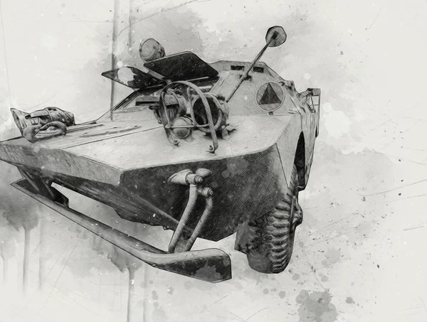 Ένα Αμφίβιο Πεζικό Πολεμικό Άρμα Μάχης Οχημάτων — Φωτογραφία Αρχείου