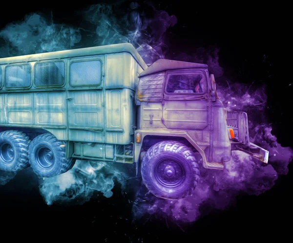 Armored Vehicle Technical Military Truck Art Illustration Isolated Sketch — Stock Photo, Image