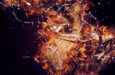 Vintage tank izole çizim sanat illüstrasyonu