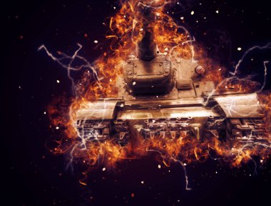 Vintage tank izole çizim sanat illüstrasyonu