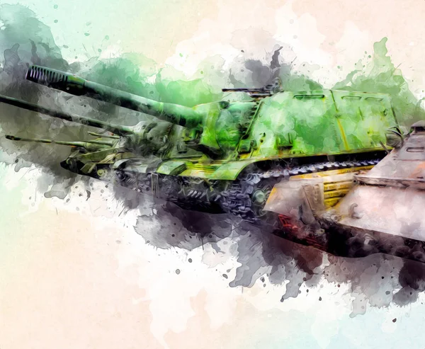 Vinobraní Tank Izolované Kreslení Skica Umění Ilustrace — Stock fotografie