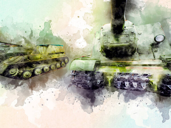 vintage the tank isolated drawing sketch art illustration