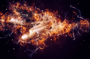 Amerikan savaş uçağı resim sanatı klasiği çiziyor.